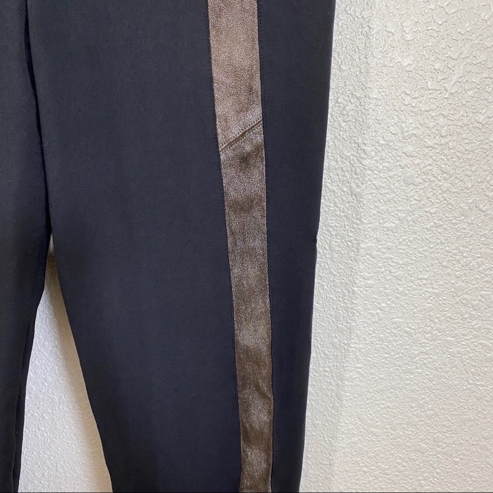 David Lerner black leather front panel leggings - Picture 3 of 7